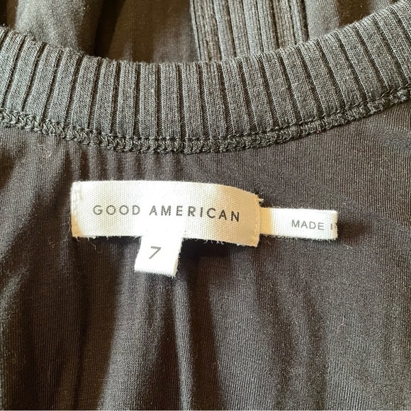 Good American Ribbed Scoop Back Sleeveless Thong Bodysuit in Black 4X NWT - Picture 7 of 11